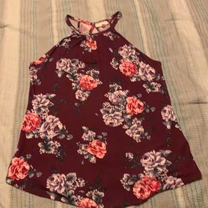 Maroon floral tank